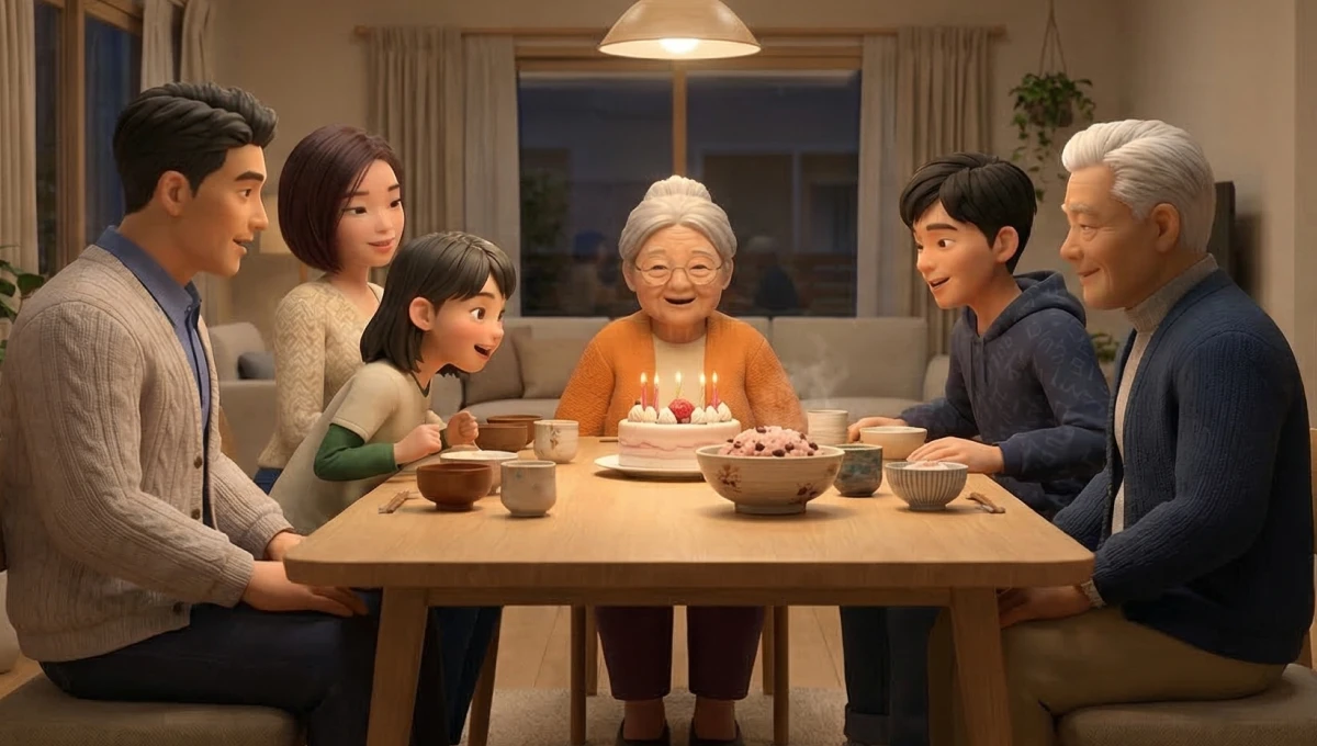 Family happy dinner